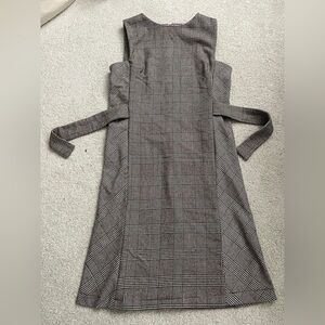 Gray checked jumper dress